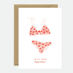 Carte Happy birthday sexy underwear