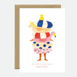 Carte Happy birthday pool party