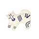 Coussin tigre brodé - Blue/natural