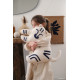 Coussin tigre brodé - Blue/natural