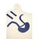 Coussin tigre brodé - Blue/natural
