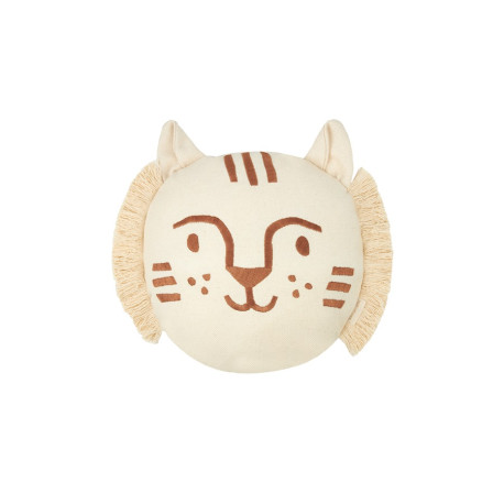 Coussin tête de tigre - Brown/natural