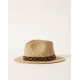Chapeau Panama Galon perlé noir et doré - M