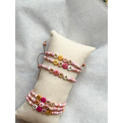 Bracelet MAMA fil - panaché pastel