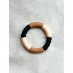 Bracelet tubes larges noir/cappucino/nude