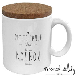 Mug avec couvercle Pause thé de ma nounou