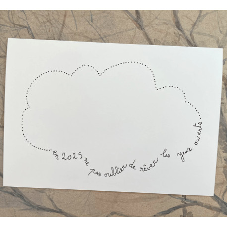 Carte et enveloppe voeux Nuage 2025