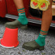 Chaussettes adulte Bisou verte/orange - 36/41