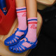 Chaussettes adulte Bisou rose/rouge/bleu - 36/41