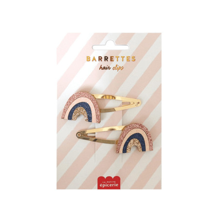 Barrettes cheveux - Arc-en-ciel