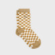 Chaussettes à carreaux - Jaune et blanc - Taille 37/40