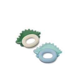 Lot de 2 anneaux de dentition rafraîchissants Rita - Dino Blue fog multi mix