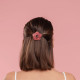 Barrette ronde fleur - Fuchsia chocolat