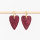Boucles d'oreilles coeur - Lie de vin