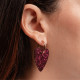 Boucles d'oreilles coeur - Lie de vin