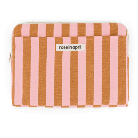 Housse d'ordinateur Octave - Rayure caramel / strawberry