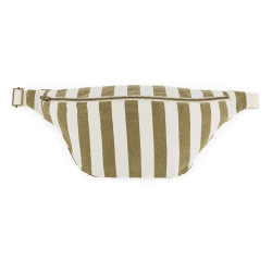 Sac banane rayé - Olive/greige