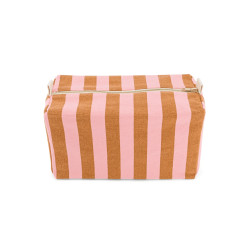 Trousse de toilette rayée - Caramel/strawberry