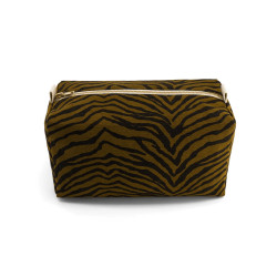 Trousse de toilette imprimé zèbre - Tapenade/noir