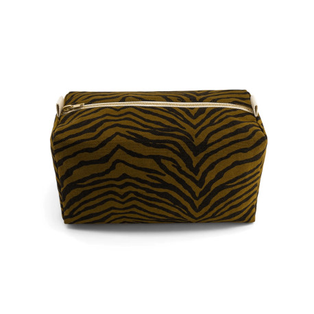 Trousse de toilette imprimé zèbre - Tapenade/noir