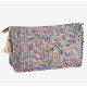 Trousse de toilette matelassée fleurs indiennes mauve