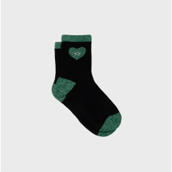 Chaussettes Coeur - Noir et vert - Taille 37/40