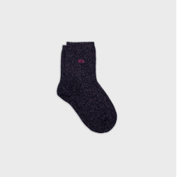 Chaussettes Unies pailletées - Marine - Taille 37/40