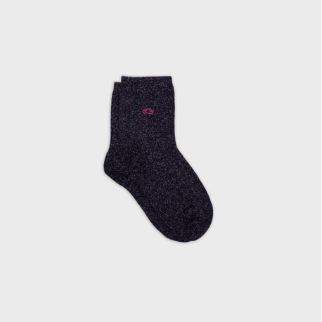 Chaussettes Unies pailletées - Marine - Taille 37/40