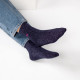Chaussettes Unies pailletées - Marine - Taille 37/40