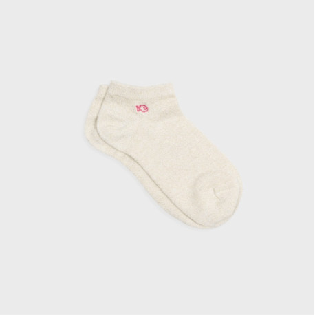 Socquettes unies paillettées Beige - Taille 37/40