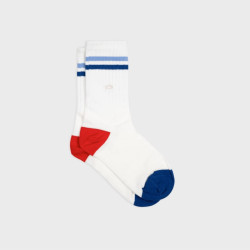 Chaussettes Retro - Blanc rayé bleu - Taille 41/46
