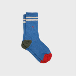 Chaussettes Retro - Bleu clair rayé beige - Taille 41/46