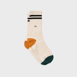 Chaussettes Retro - Beige chiné rayé noir - Taille 41/46