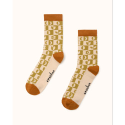 Chaussettes Estrella - Damier olive