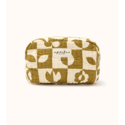 Petite trousse Gaya - Damier tobacco