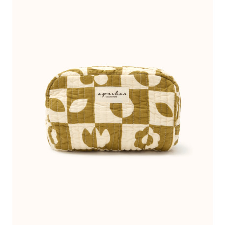 Petite trousse Gaya - Damier tobacco