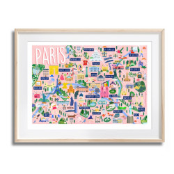 Affiche A3 - Carte de Paris