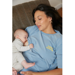 T-shirt d'allaitement Vintage p'allaite sky blue - Taille L