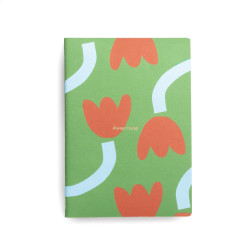 Carnet A5 - Tulipe fond vert