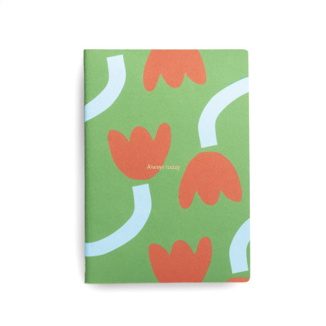 Carnet A5 - Tulipe fond vert