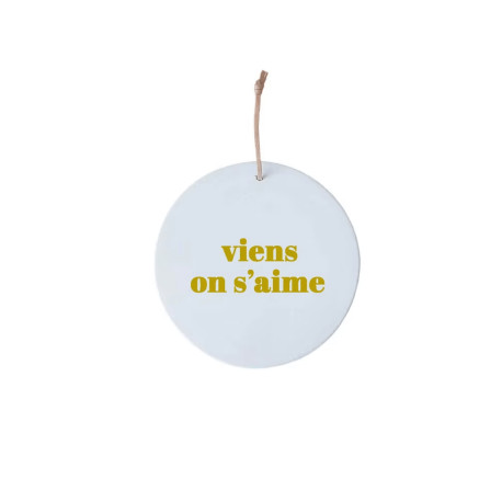 Petit médaillon Viens on s'aime - Doré