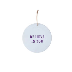 Petit médaillon Believe in you - Violet foncé