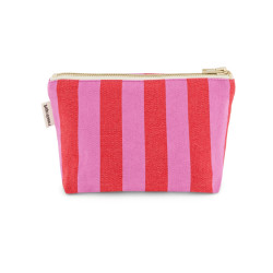 Trousse Sofia - Rayure orchidée/tomato