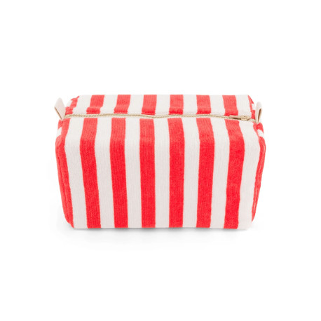 Trousse de toilette éponge rayée - tomato