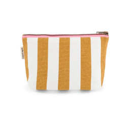 Trousse Sofia - Rayure caramel/écru