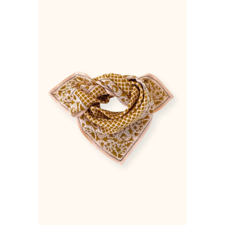 Small foulard Manika Mosaïc - Tobacco
