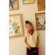 Small foulard Manika Khadi - Fuchsia