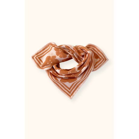 Small foulard Manika Flora bold - Orange