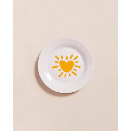 Petite assiette Coeur solaire jaune