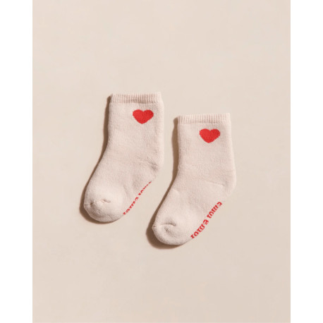 Chaussettes bébé Coeur - Crème